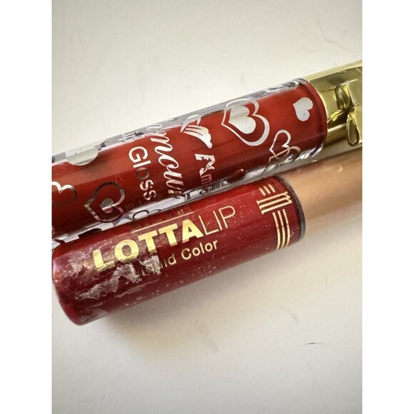 Lot of 2 Lip Glosses Milani Lotta Lip Dare Devil & Amuse Glamour Red New - Picture 2 of 4